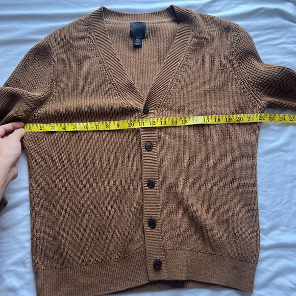 H&M Men’s Cardigan Size Small Beige Tan Brown Button Up Knitted Fall Neutral - Picture 7 of 9